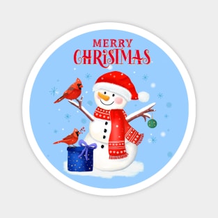 Snowman wishes Merry Christmas Magnet